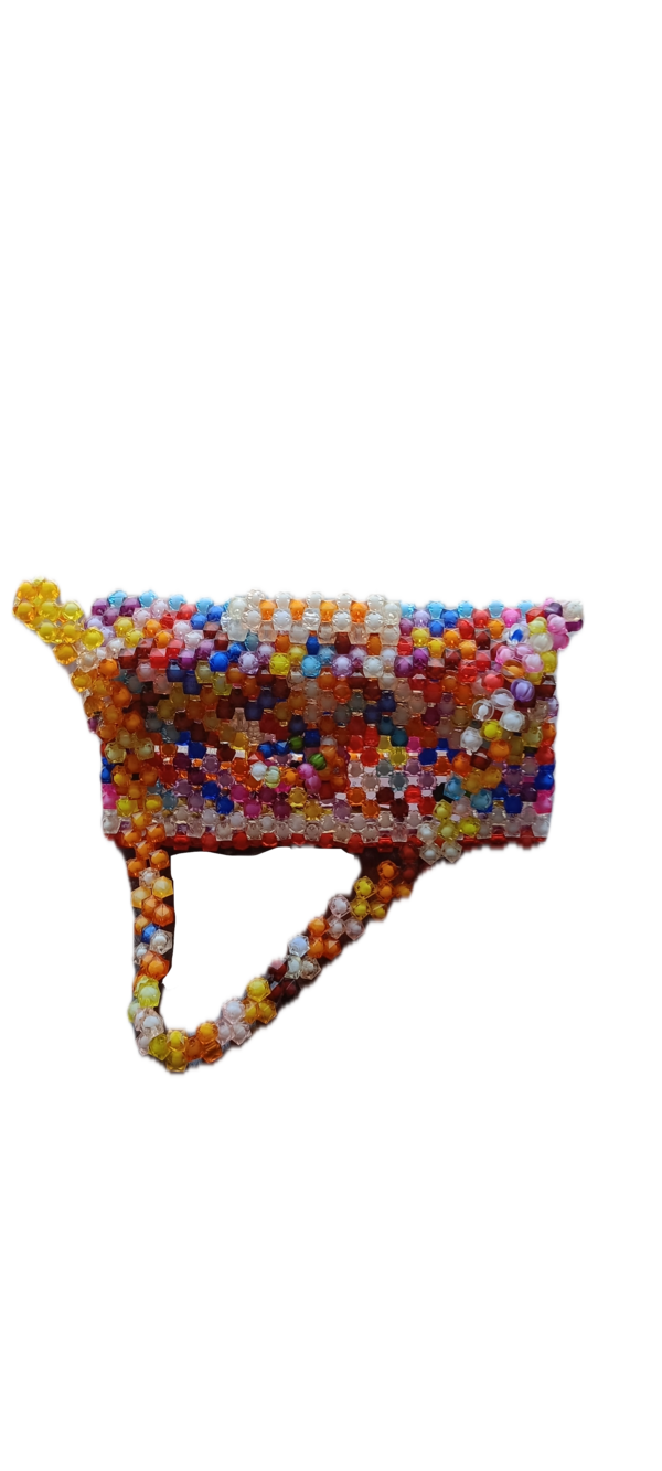 Small multi-colored beaded handbag